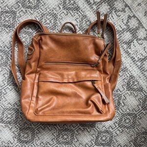 Faux leather backpack